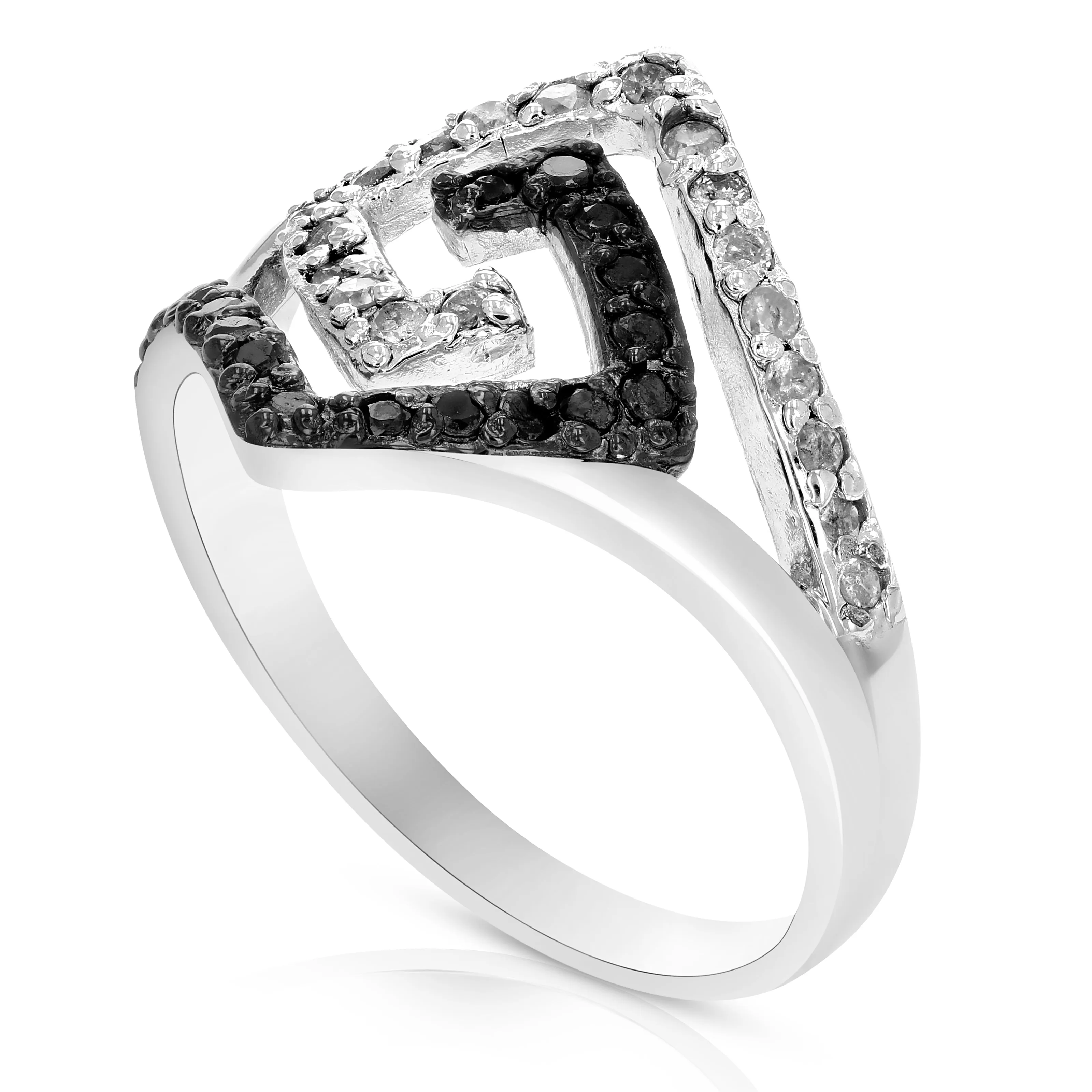 0.45 cttw Black Diamond Statement Ring in Sterling Silver