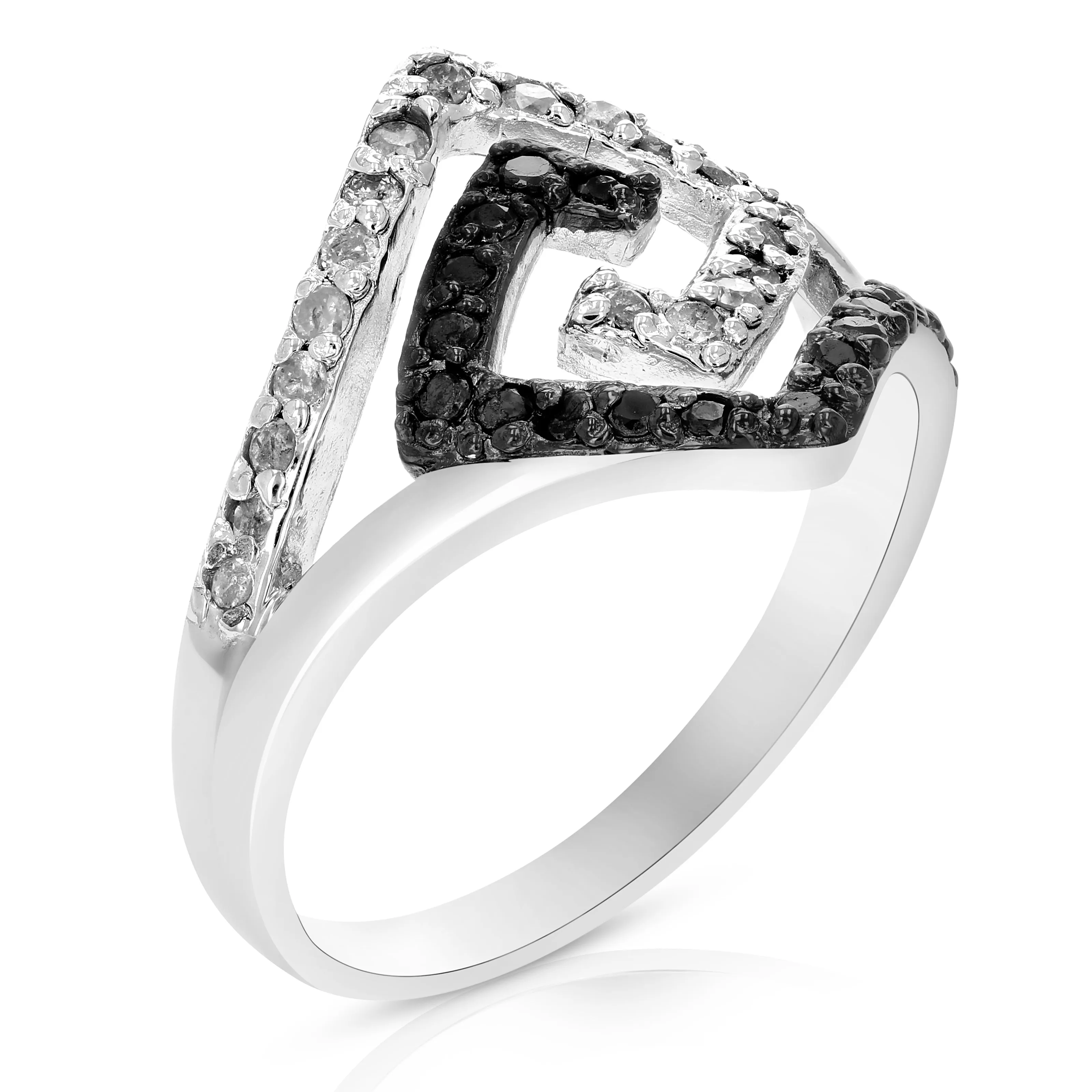 0.45 cttw Black Diamond Statement Ring in Sterling Silver