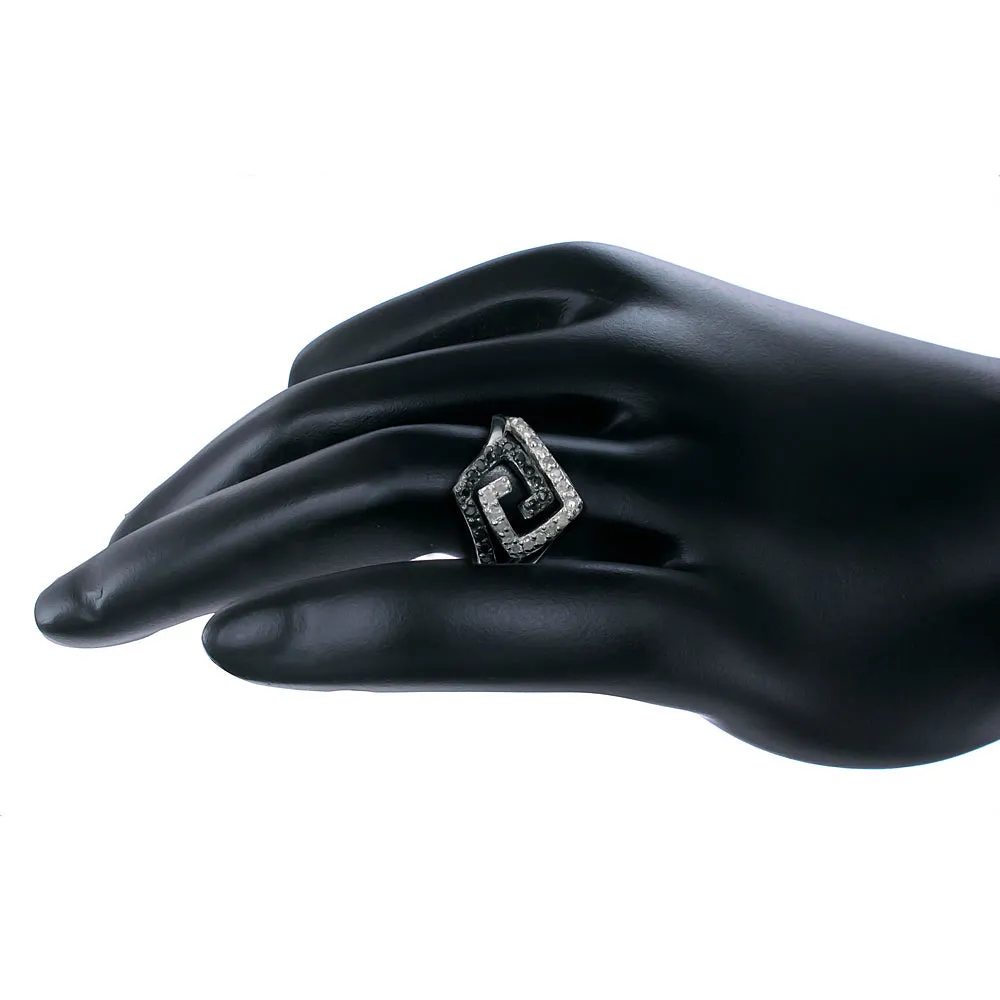 0.45 cttw Black Diamond Statement Ring in Sterling Silver