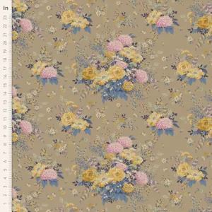 100% Cotton  by TILDA Wildgarden Sand from The 'Chic Escape Collection'
