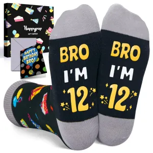 12th Birthday Gifts Ideas for Boys - Socks for Kids Age 12, Twelve Year Old Gifts, Presents for 12 Year Old Tween Boys, Birthday Gift Box with Greeting Card