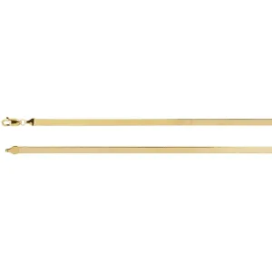 14k Yellow Gold 3.8mm Solid Flexible Herringbone 20" Chain