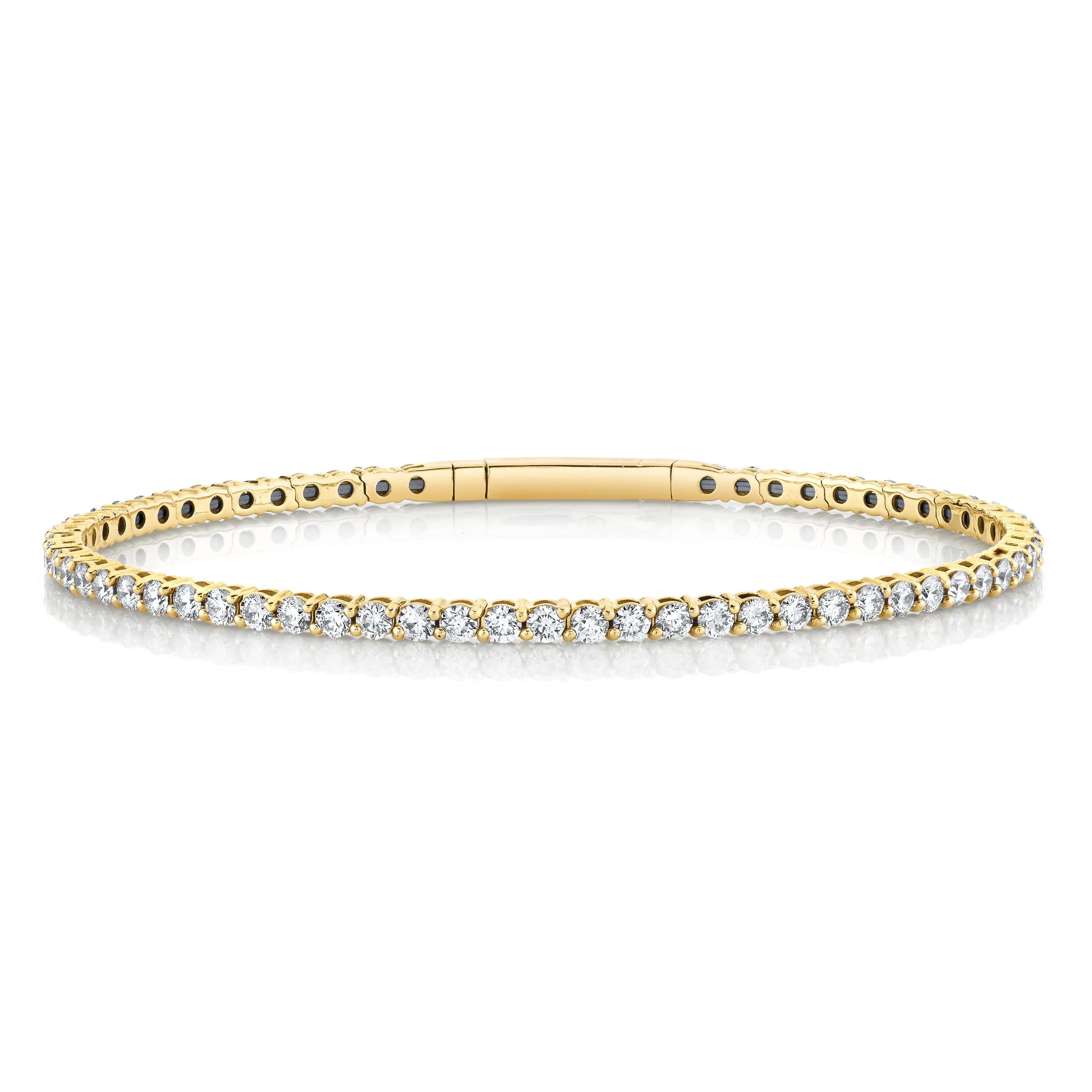 14K Yellow Gold Diamond Flexible Bangle Bracelet (2.75ctw)