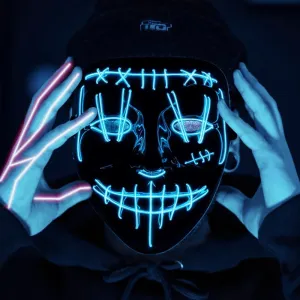 2 Pack Haunting Glow-in-the-Dark Stitched Forehead Halloween Masks