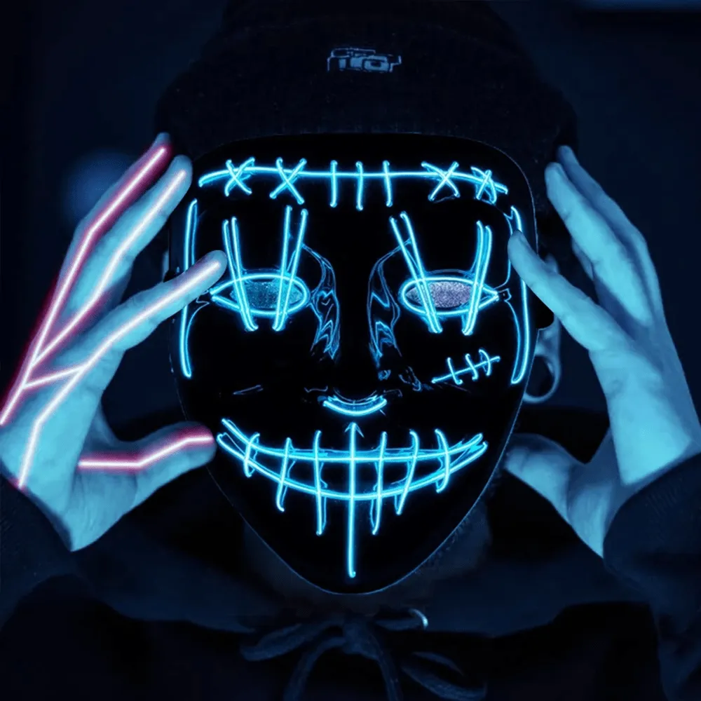 2 Pack Haunting Glow-in-the-Dark Stitched Forehead Halloween Masks