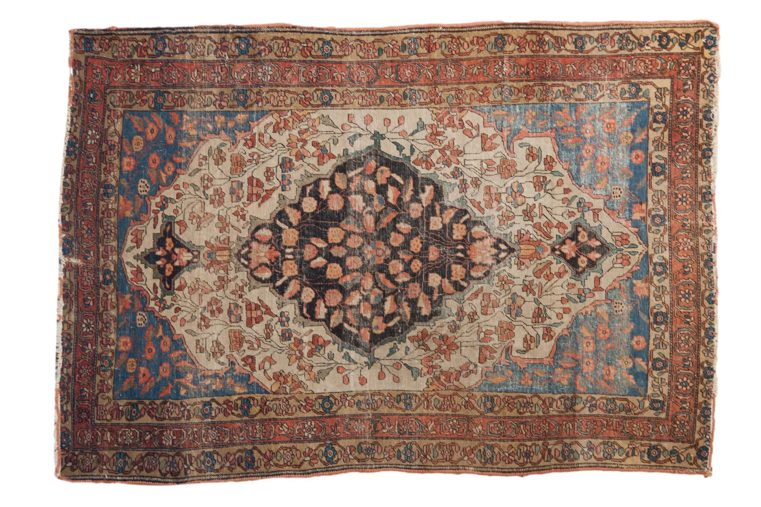 3.5x5 Antique Fine Farahan Sarouk Rug