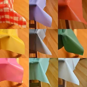 54" x 108" Rectangle Plastic Table Cover Table Cloth Multiple Colors! Durable