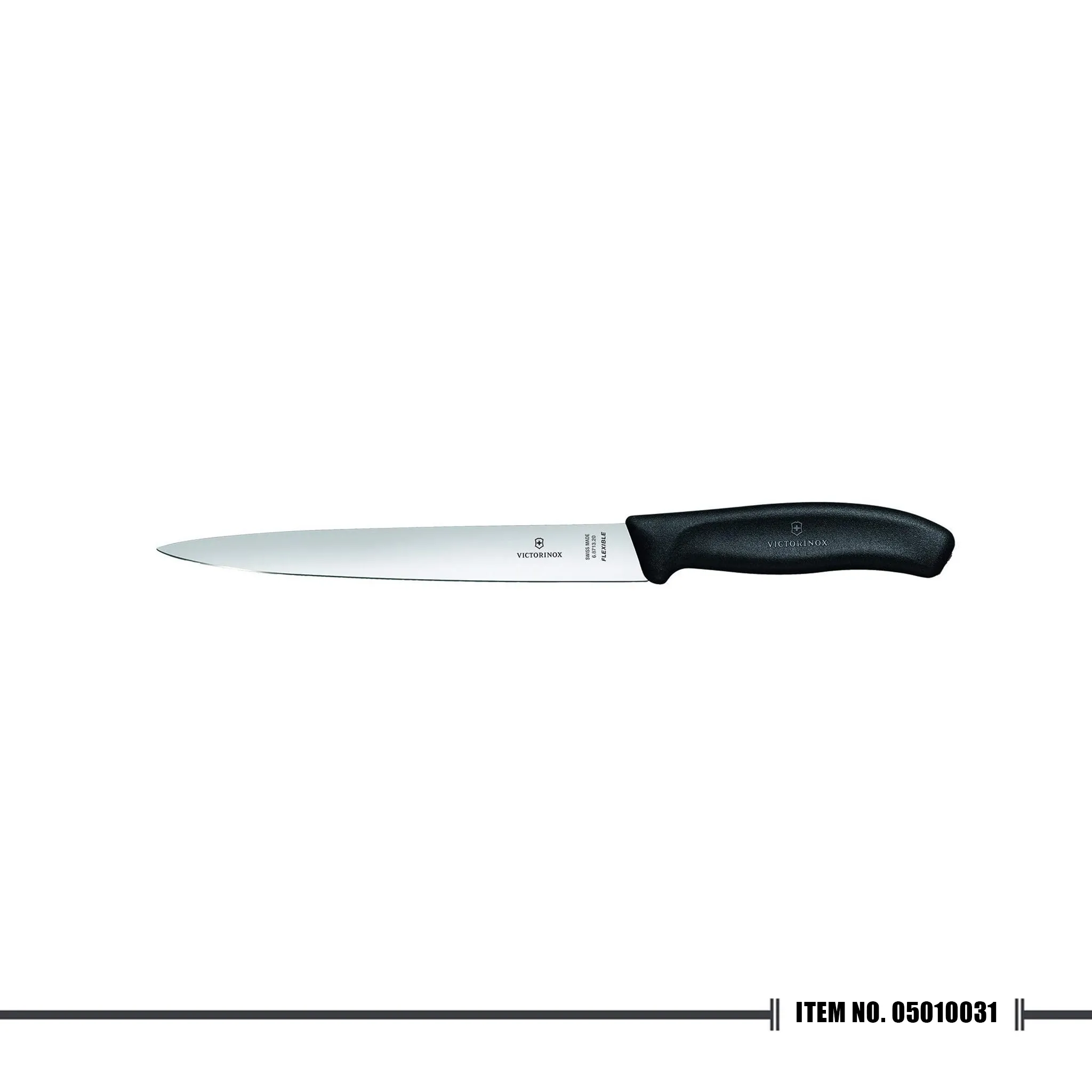 6.8713.20B Fileting Knife Flexible Black 20cm