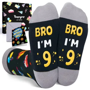 9th Birthday Gifts Ideas for Boys - Socks for Kids Age 9, Gifts for Nine Year Olds, Presents for 9 Year Old Boys, Happy Birthday Gift Box with Greeting Card