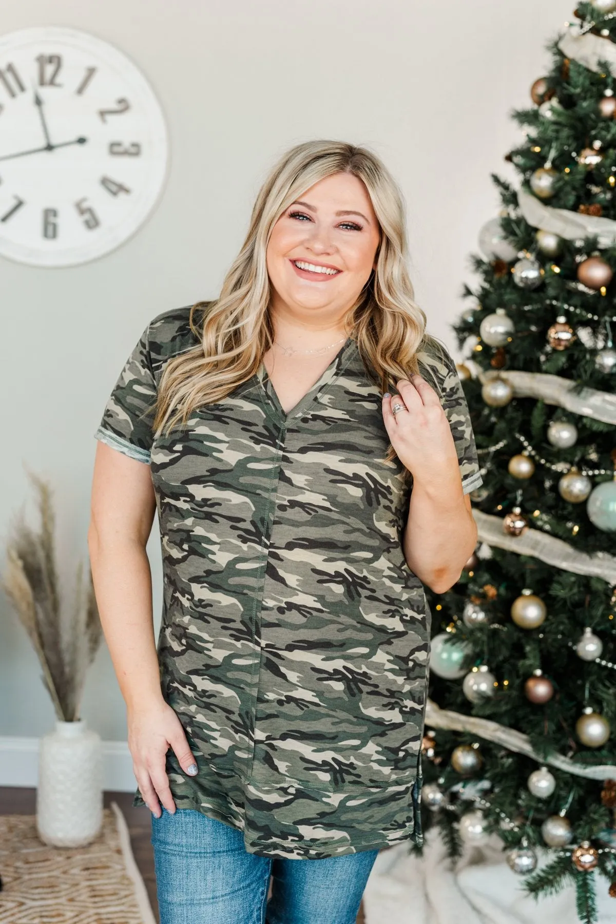 A Single Moment Short Sleeve Top- Camo