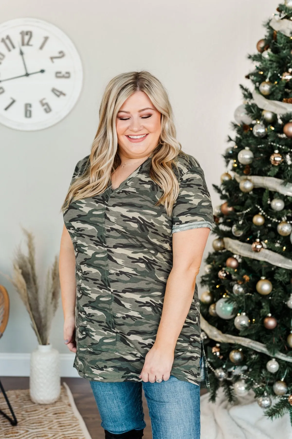A Single Moment Short Sleeve Top- Camo