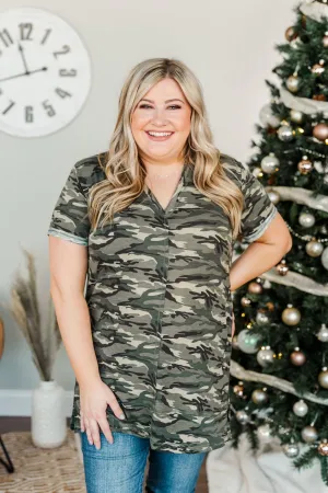 A Single Moment Short Sleeve Top- Camo