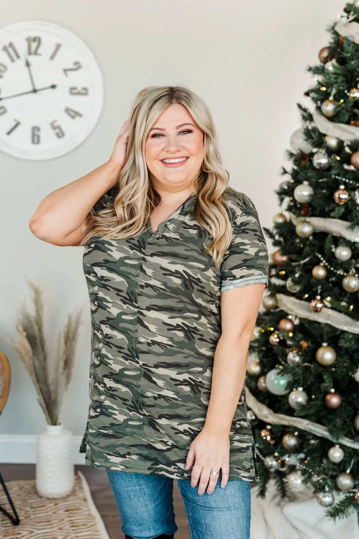 A Single Moment Short Sleeve Top- Camo