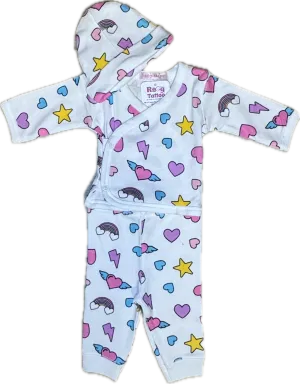 BABY STEPS- Rainbow 3PC Set, White
