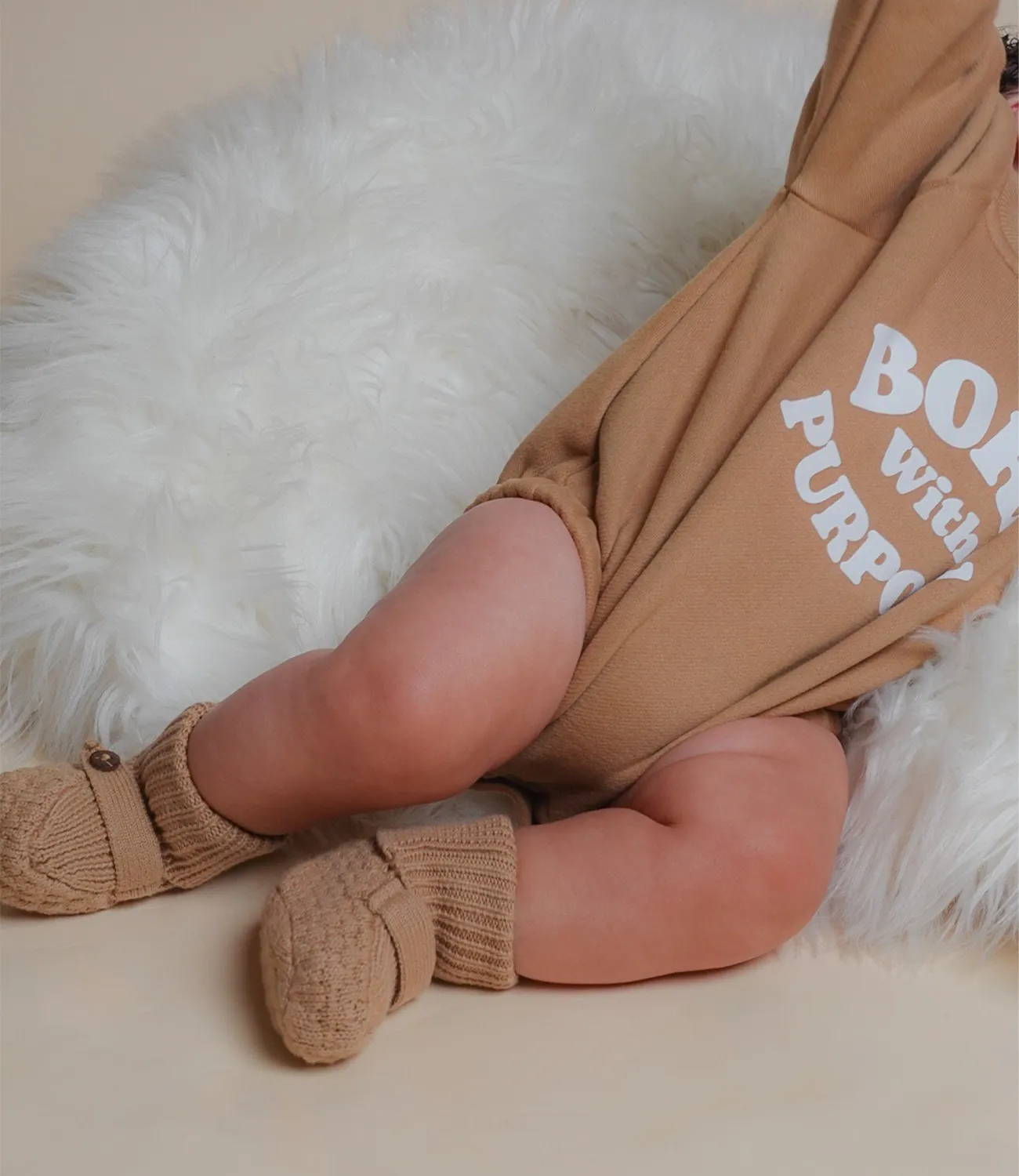Baby Sweater Knitted Booties(Camel)
