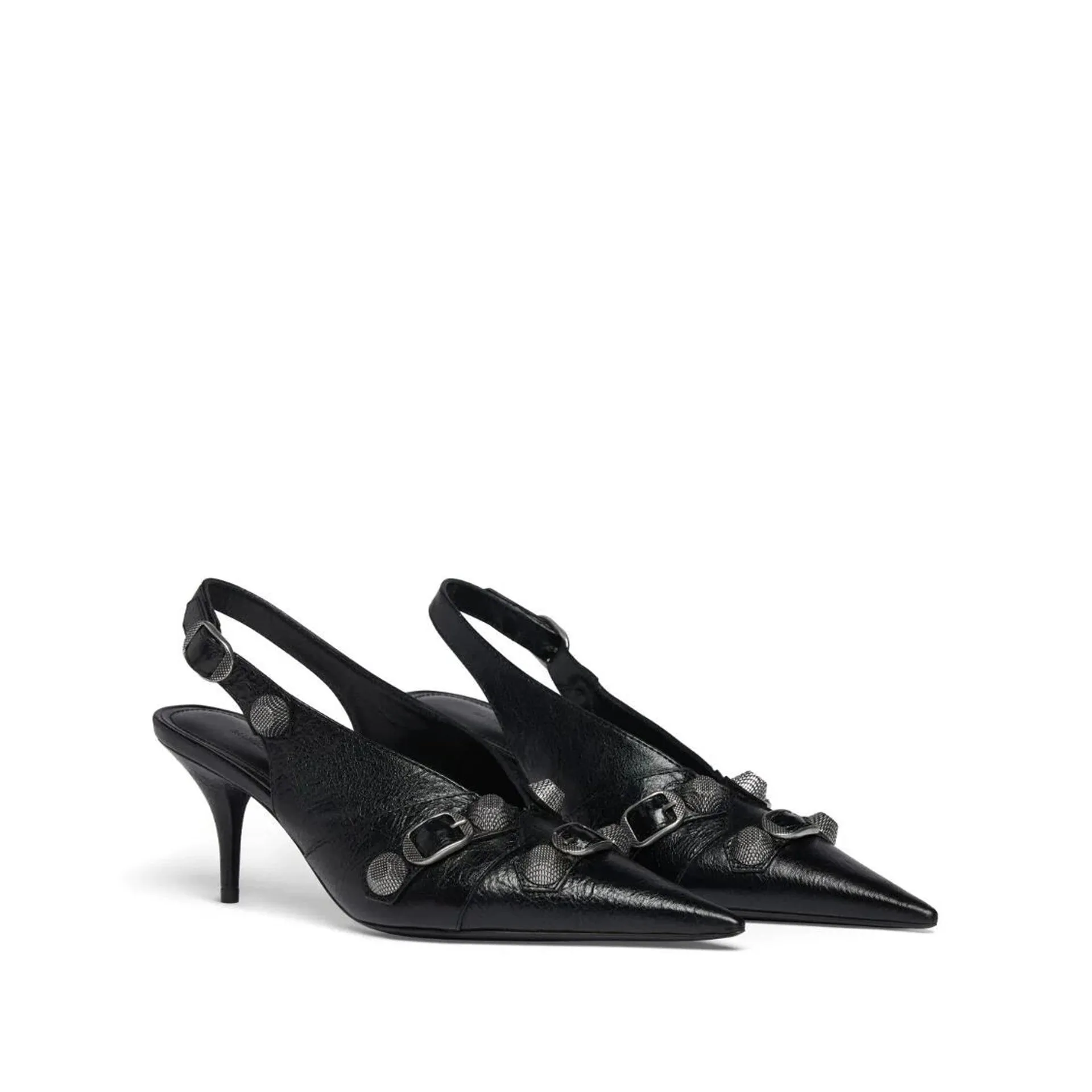 BALENCIAGA Chic Slingback Pumps with Pointed Toe and Stud Embellishments