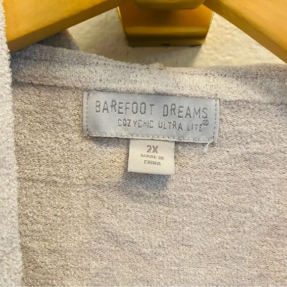 Barefoot Dreams CozyChic Ultra Lite Hooded Seashore Cardigan Gray