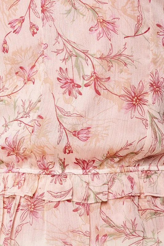 Be Tender Floral Print Ruffled Blouse