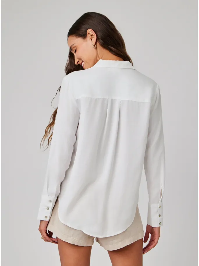 Bella Dahl Pintuck Button Down in White