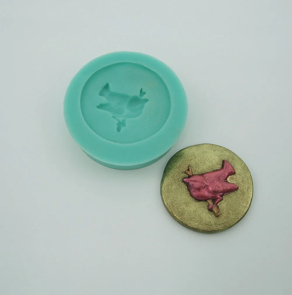 Bird on Branch Silicone Mold Flexible  for Crafts, Resin, Polymer Clay.