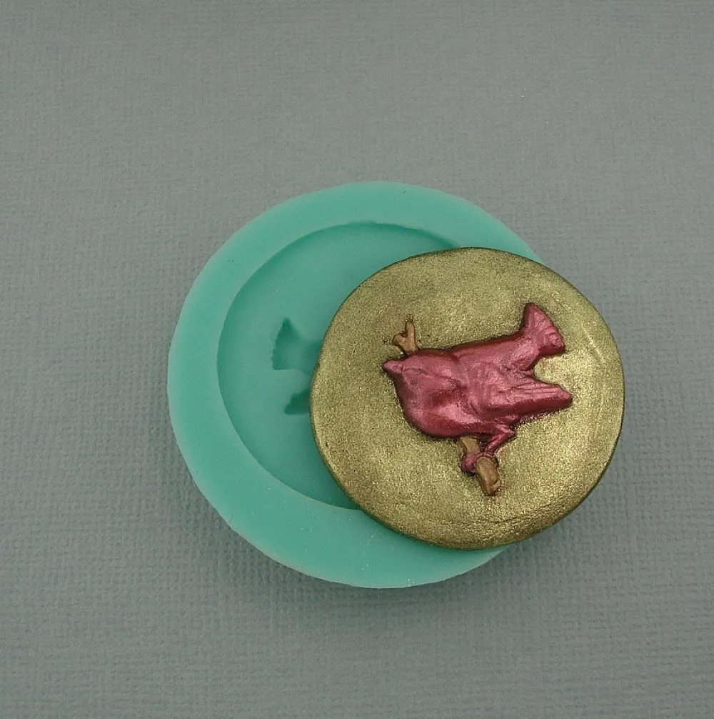 Bird on Branch Silicone Mold Flexible  for Crafts, Resin, Polymer Clay.