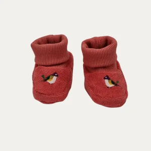 Birds Organic Booties Salmon Colour