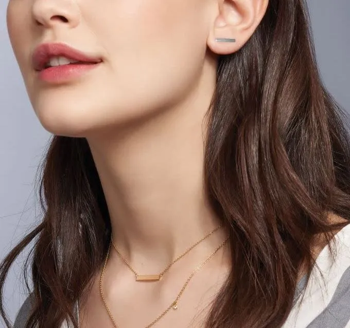 Birks Sterling Bar Stud Earrings