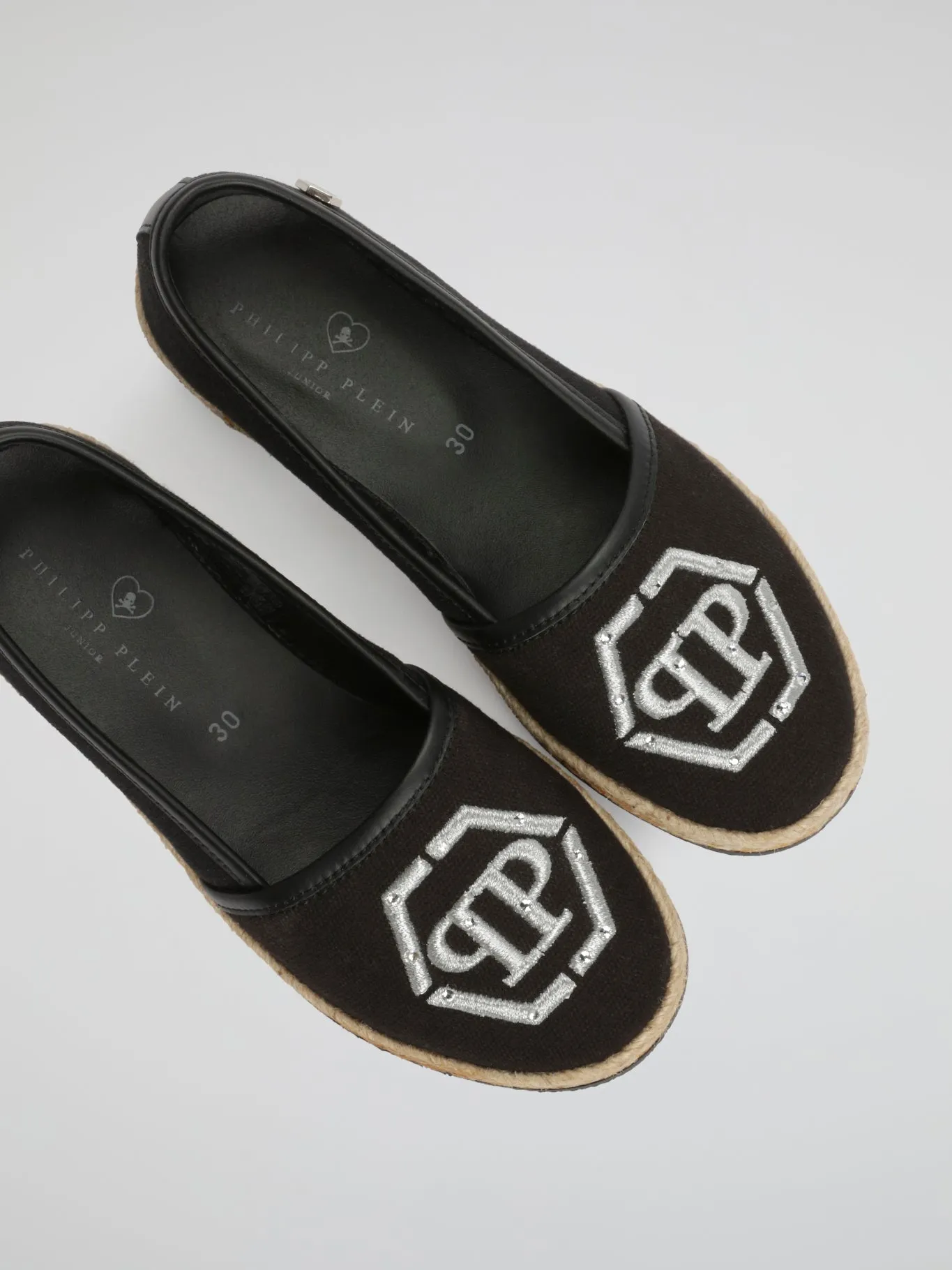Black Monogram Espadrilles (Kids)