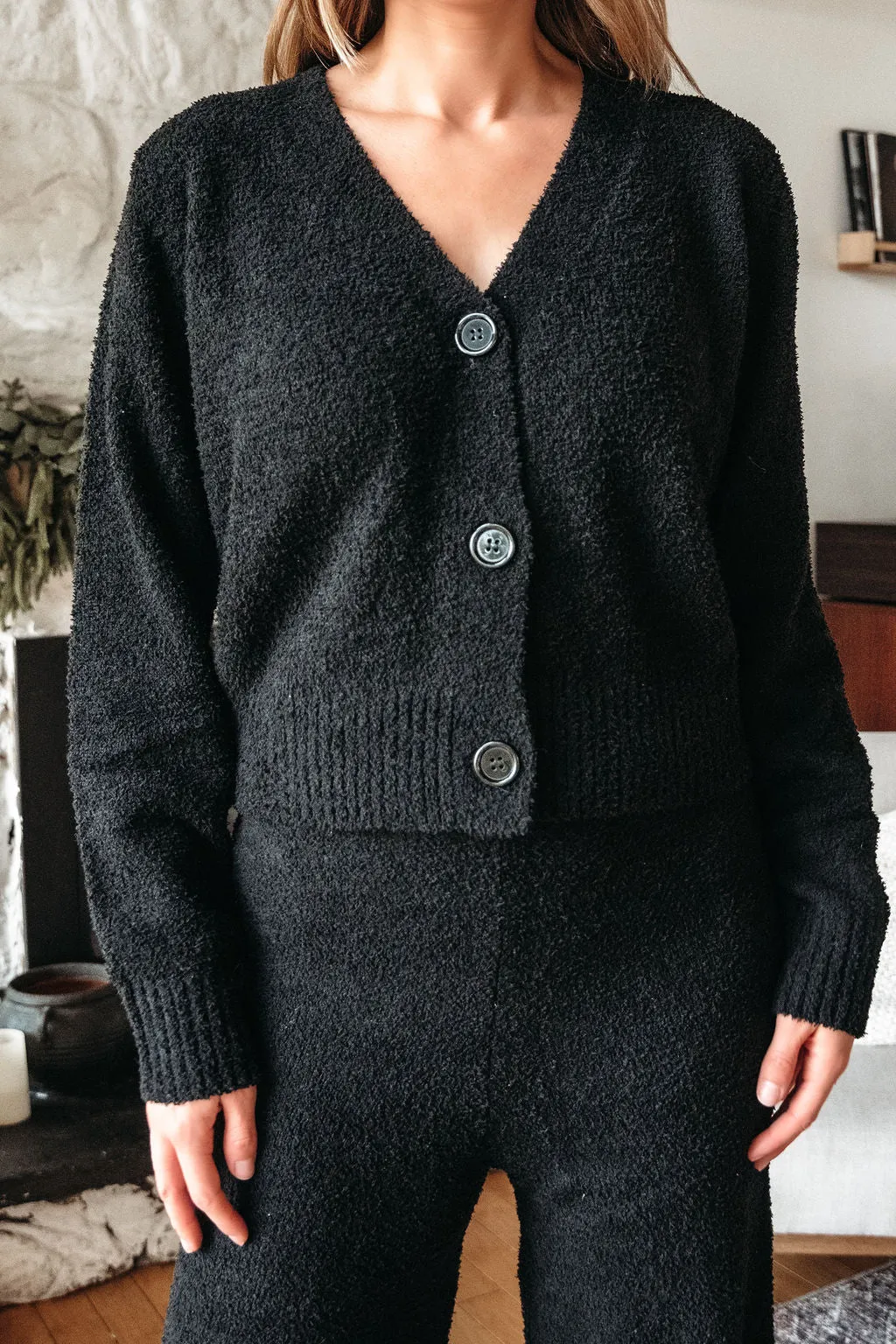 Black Sherpa Lounge Set - FINAL SALE