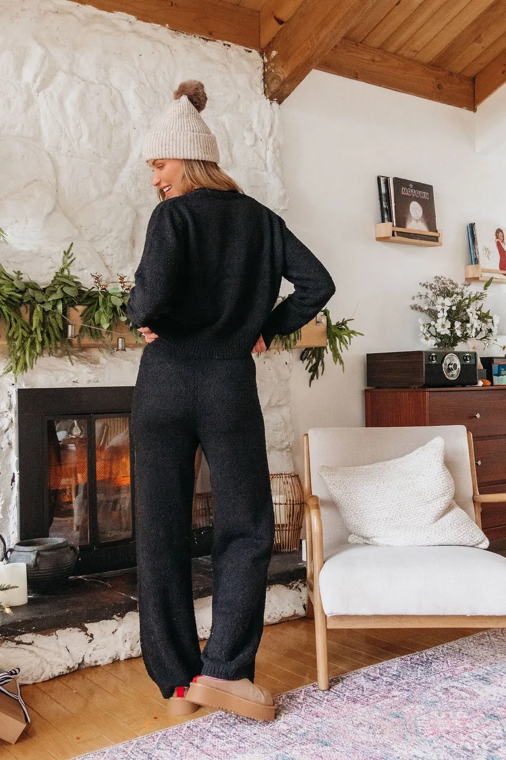 Black Sherpa Lounge Set - FINAL SALE