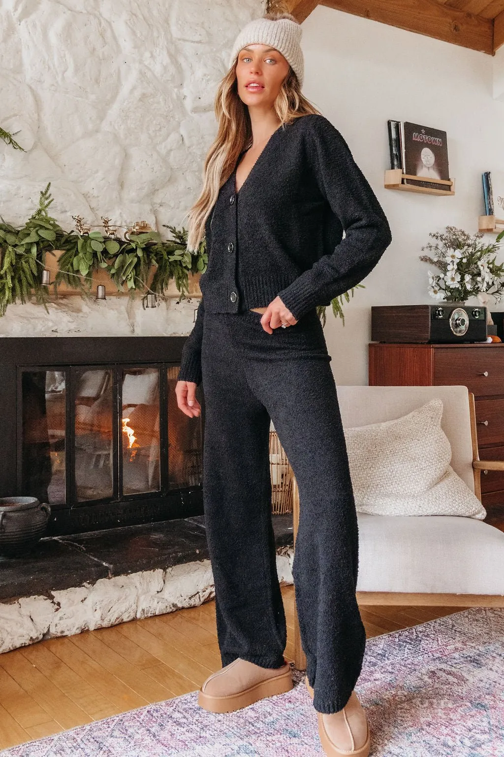 Black Sherpa Lounge Set - FINAL SALE
