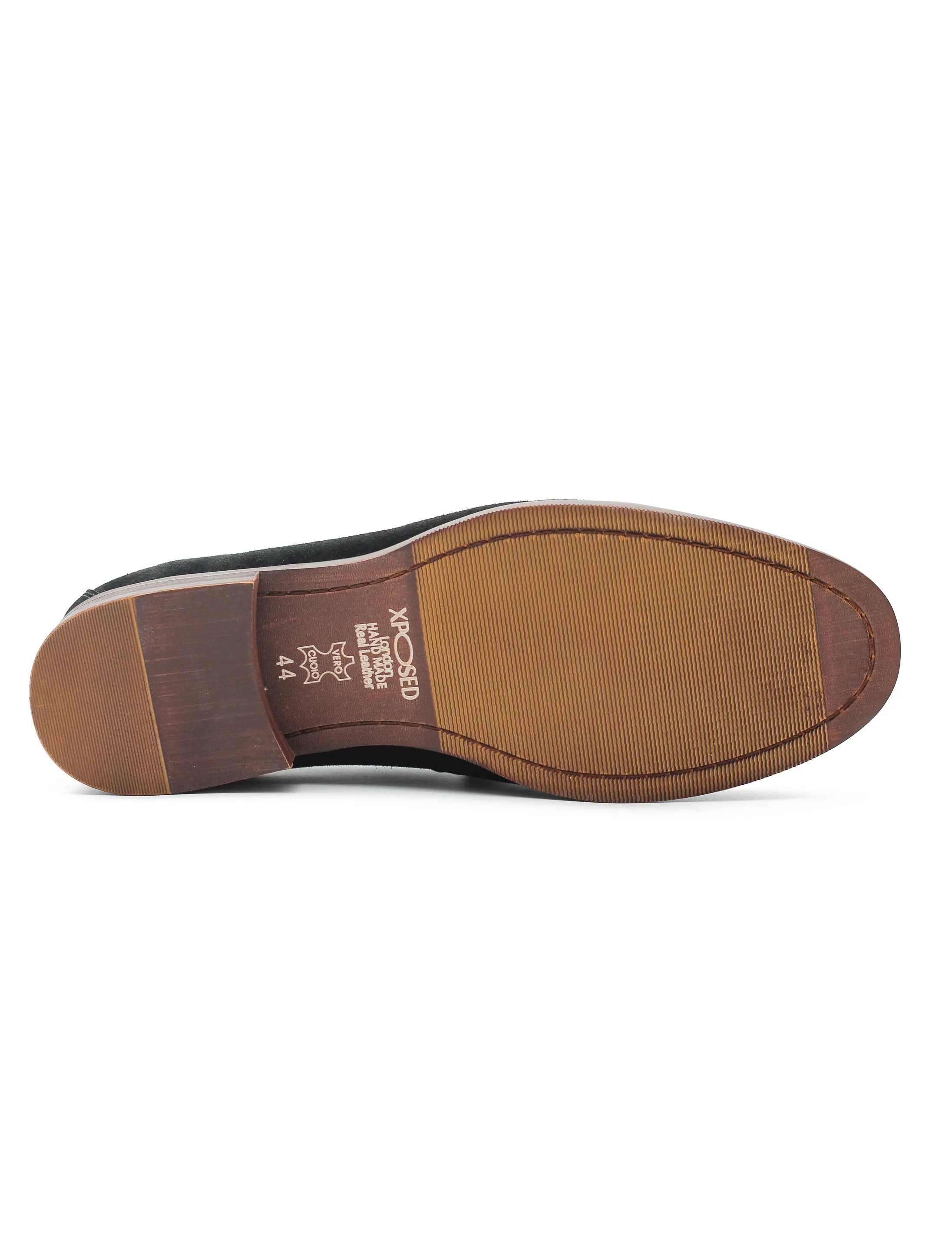 BLACK SUEDE LEATHER LOAFERS WITH GOLD BUCKLE