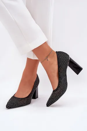 Block heel pumps