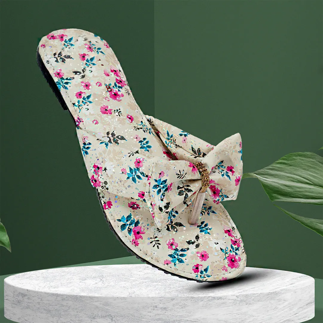 Blossom Bow Flat - Beige