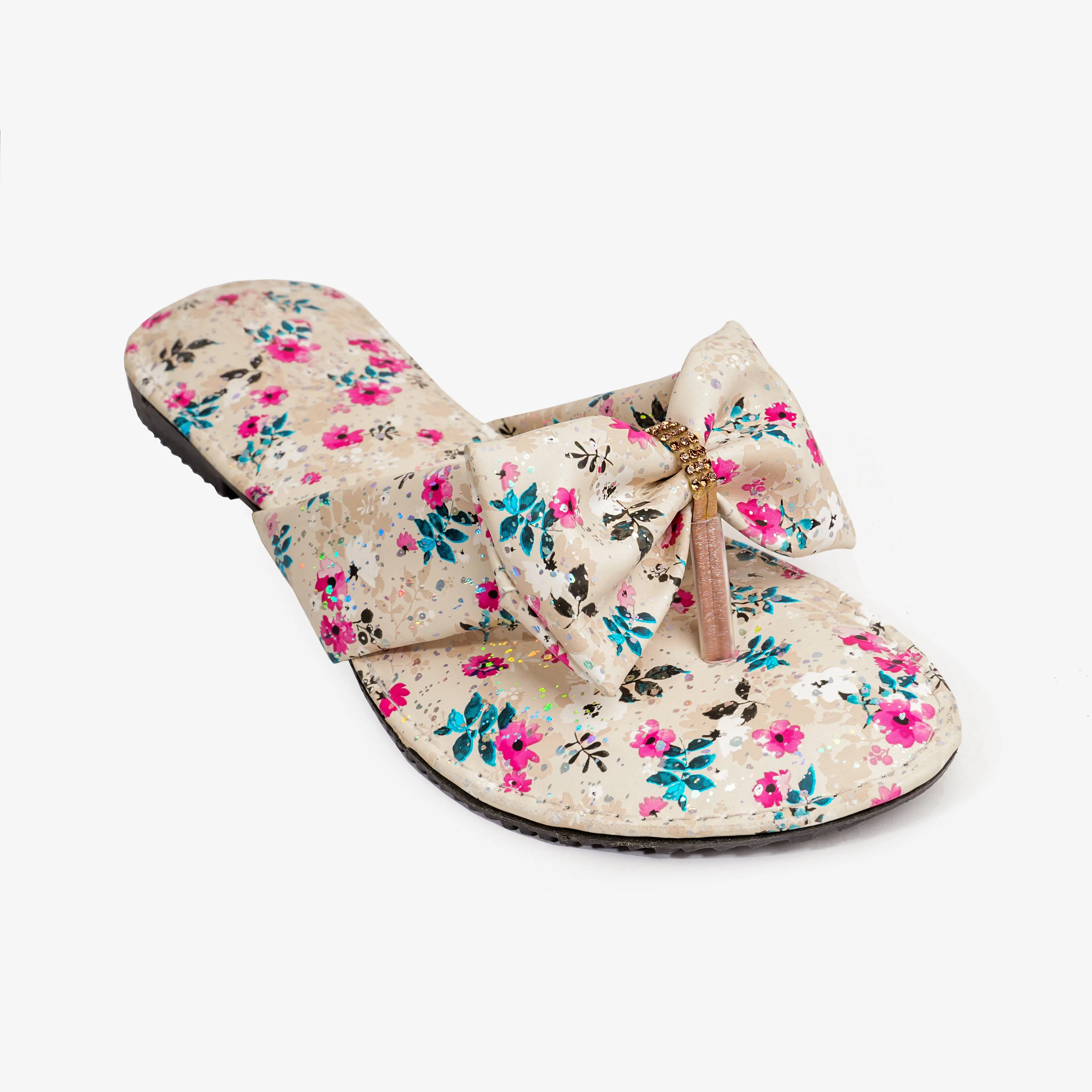 Blossom Bow Flat - Beige