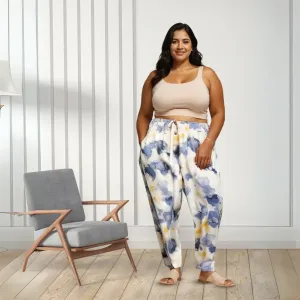 Blue Cloud Rayon Palazzo Pants for Women with Relaxed Fit and Pockets