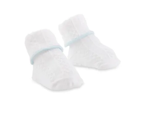 Blue Trim Cable Knit Socks