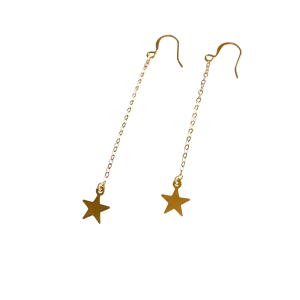 Boho Chic Gold Star Chain Earrings