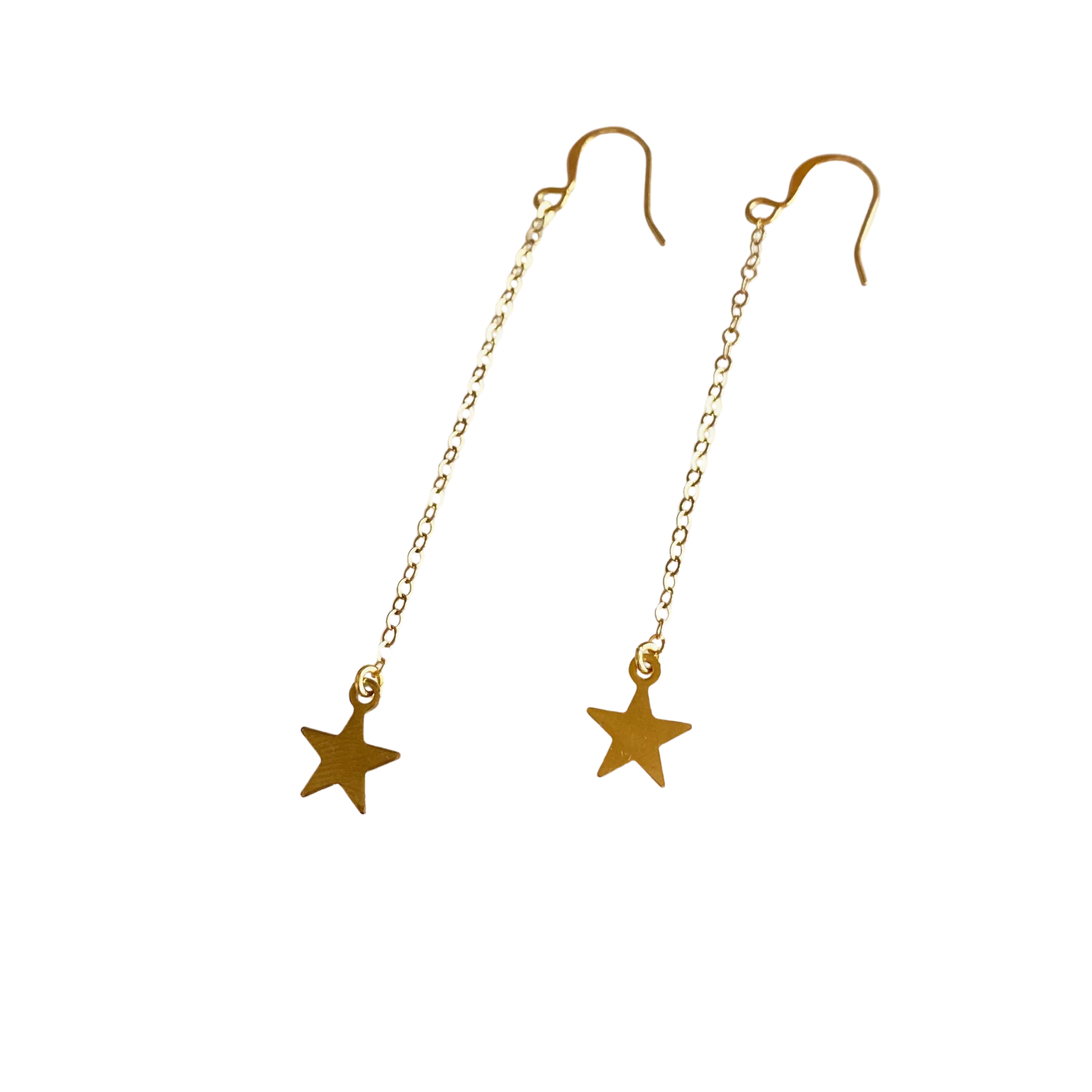Boho Chic Gold Star Chain Earrings