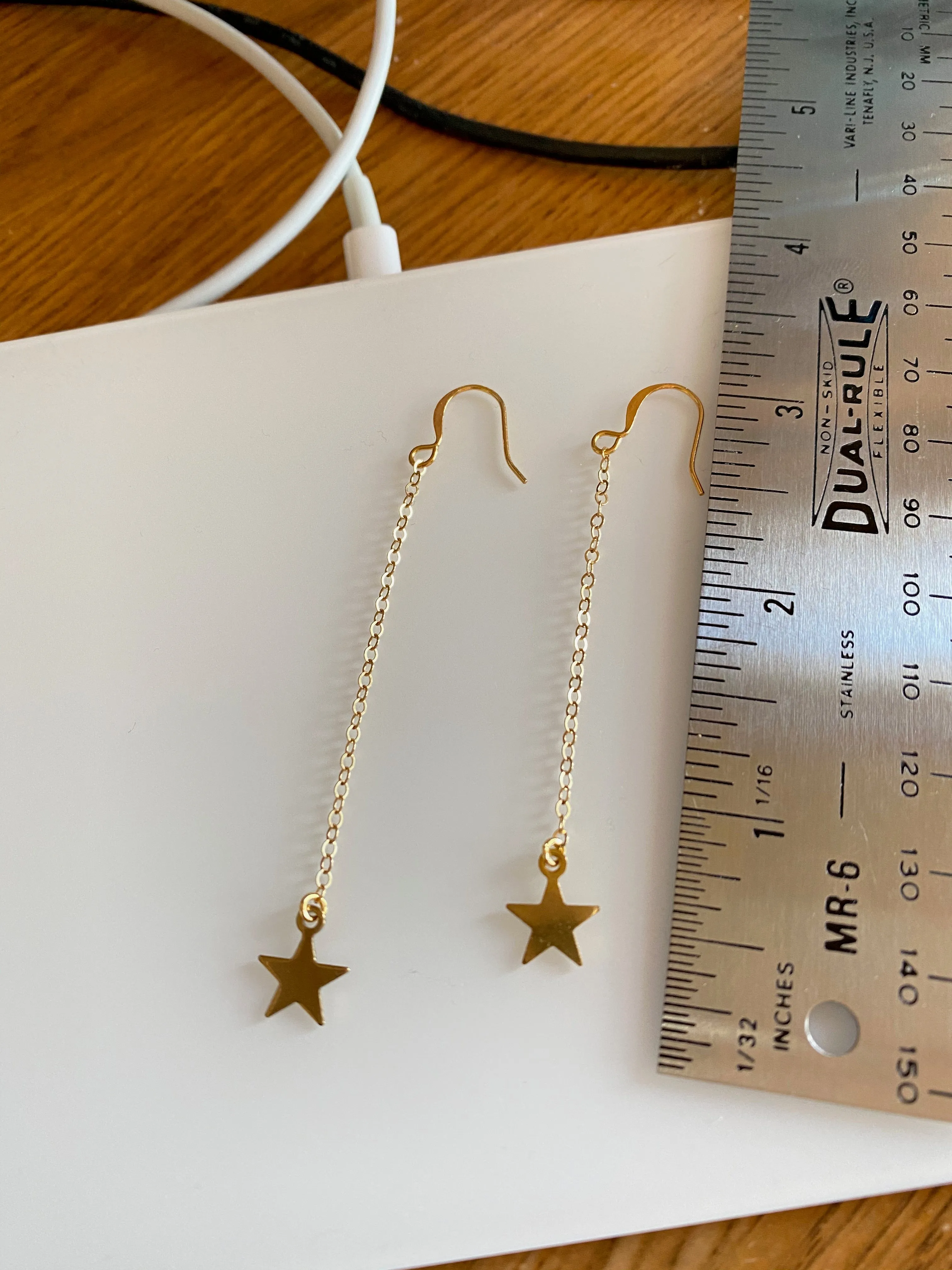 Boho Chic Gold Star Chain Earrings