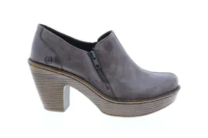 Born Famke W82527 Womens Brown Leather Zipper Ankle & Booties Boots