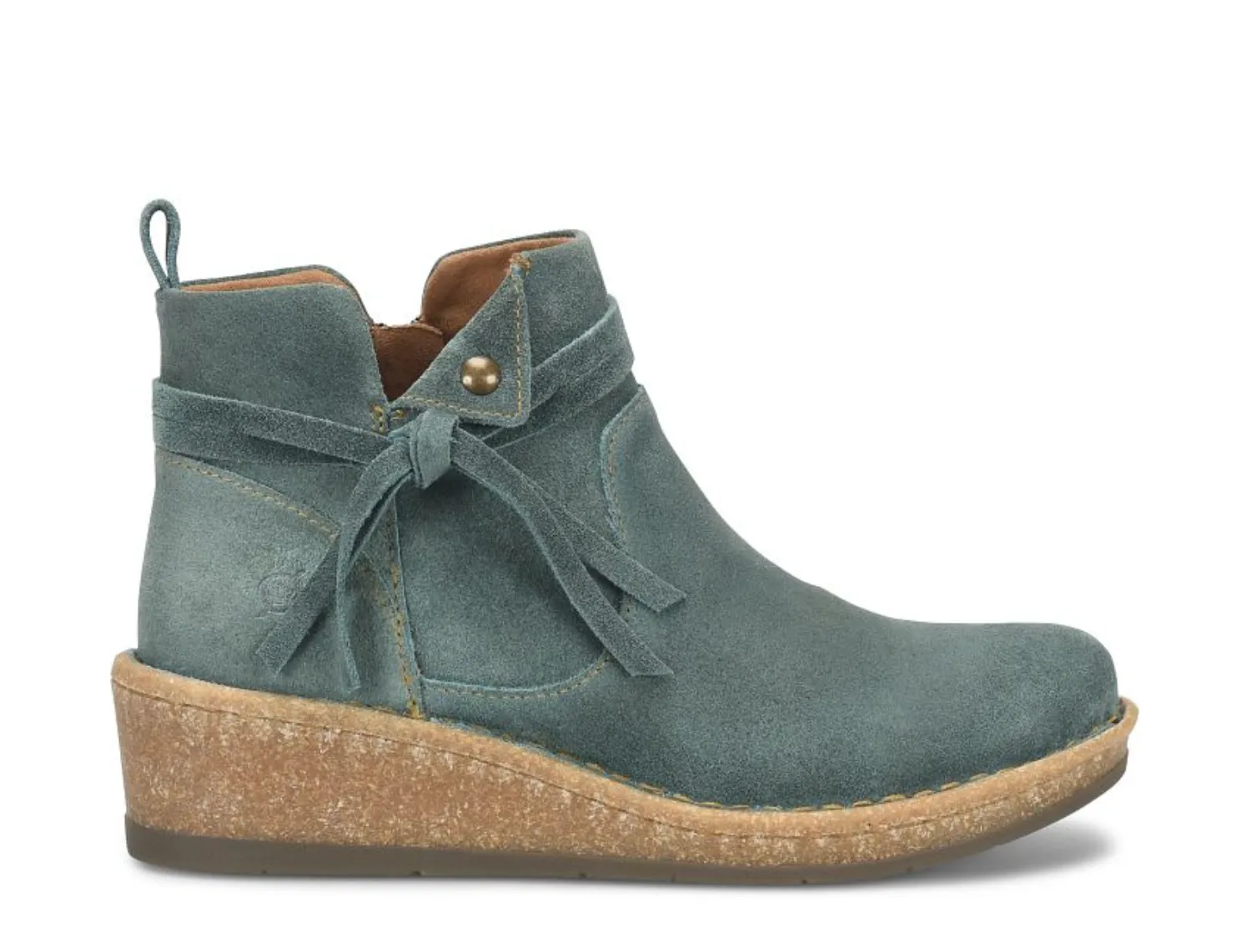 Born Women's Vaughn Teal Blue (Ottanio) Distressed Suede Leather Wedge Shoe BR0062321