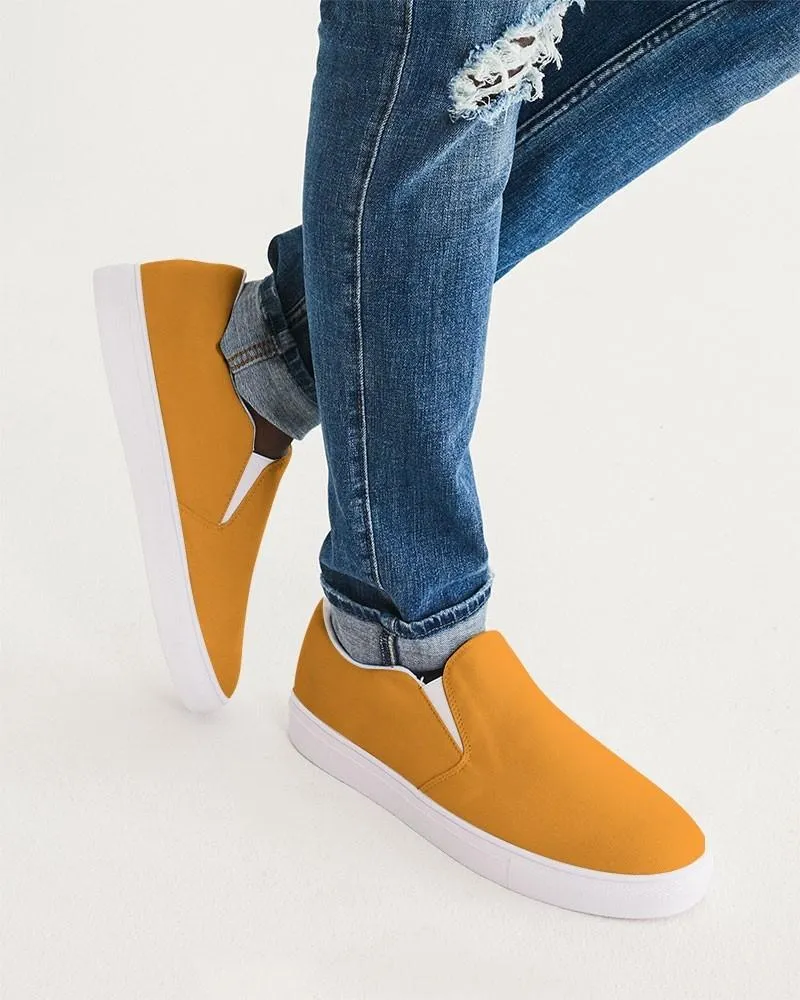 Bright Orange Slip-On Canvas Sneakers | Men's | Bright Pure Orange | C0M50Y100K0