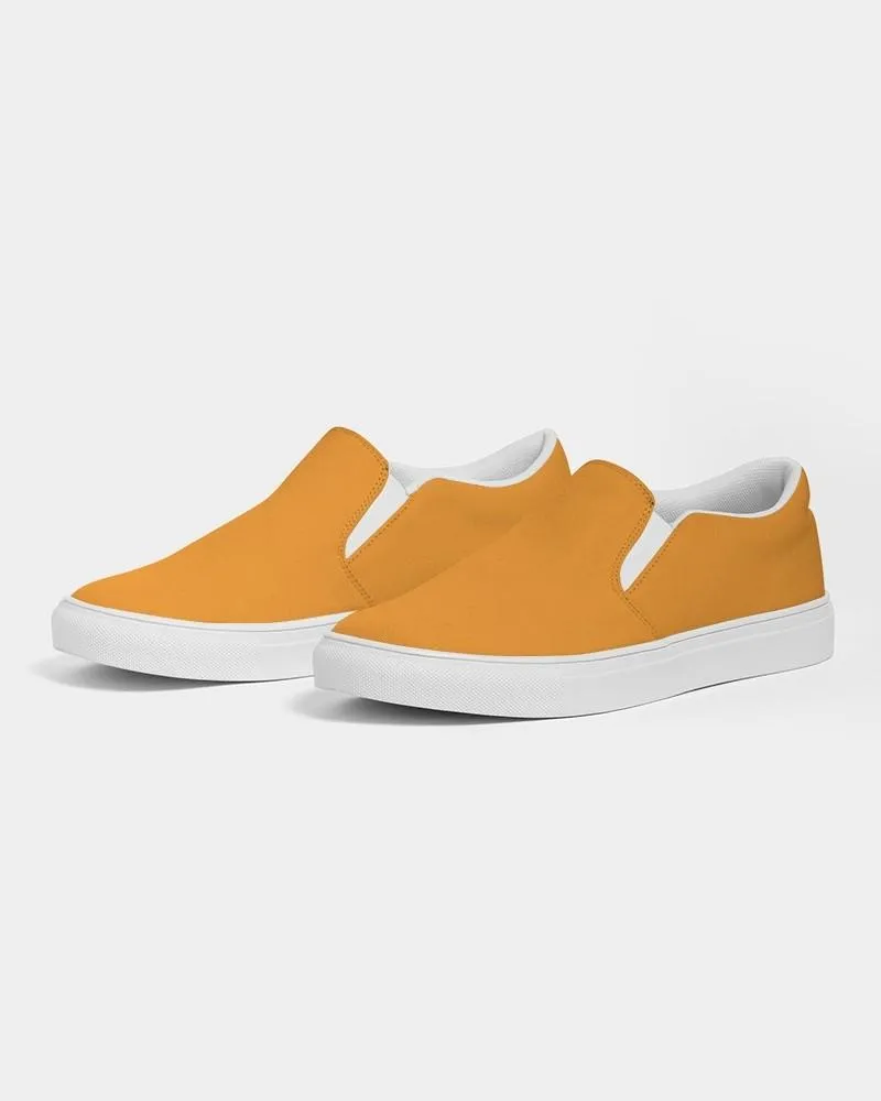 Bright Orange Slip-On Canvas Sneakers | Men's | Bright Pure Orange | C0M50Y100K0