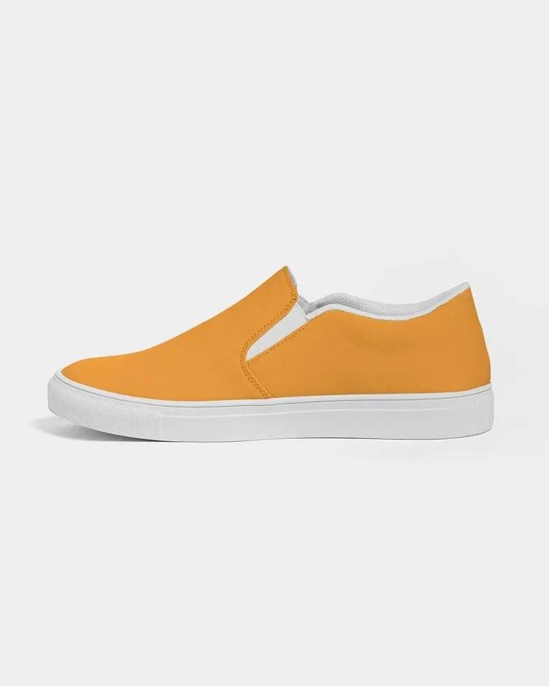 Bright Orange Slip-On Canvas Sneakers | Men's | Bright Pure Orange | C0M50Y100K0