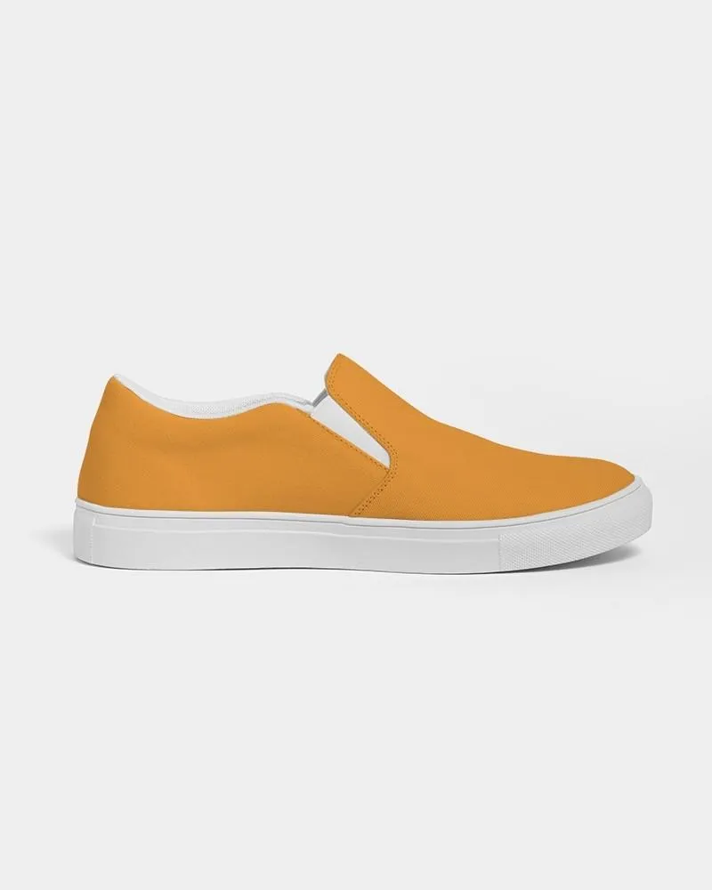 Bright Orange Slip-On Canvas Sneakers | Men's | Bright Pure Orange | C0M50Y100K0