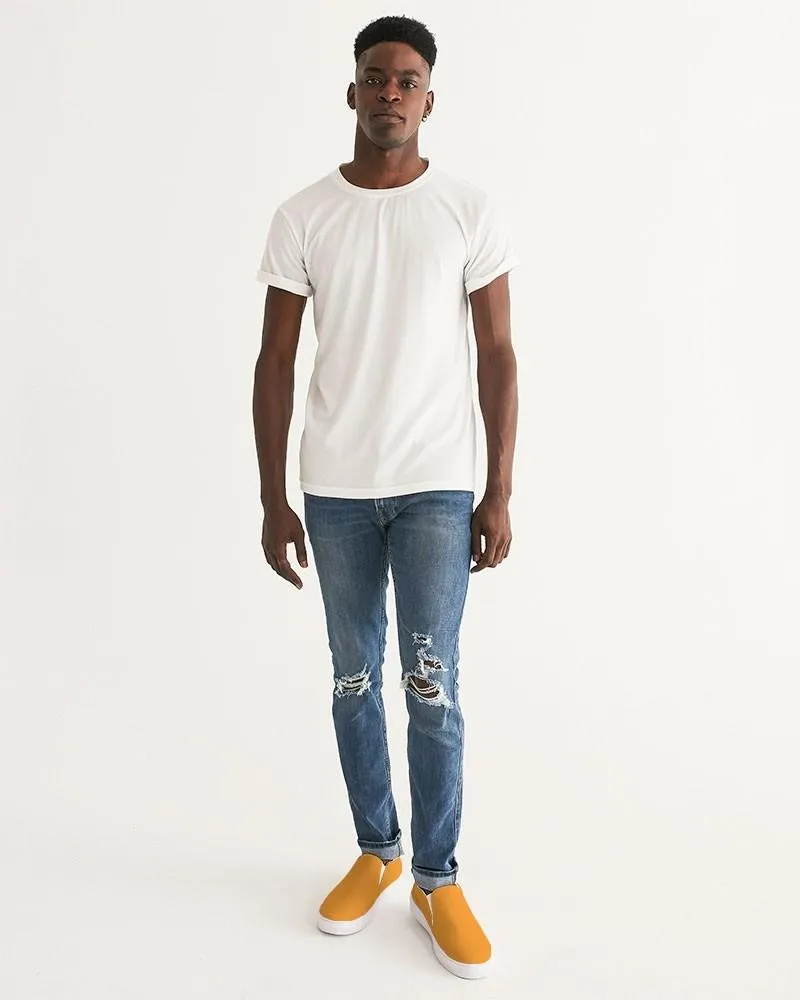Bright Orange Slip-On Canvas Sneakers | Men's | Bright Pure Orange | C0M50Y100K0