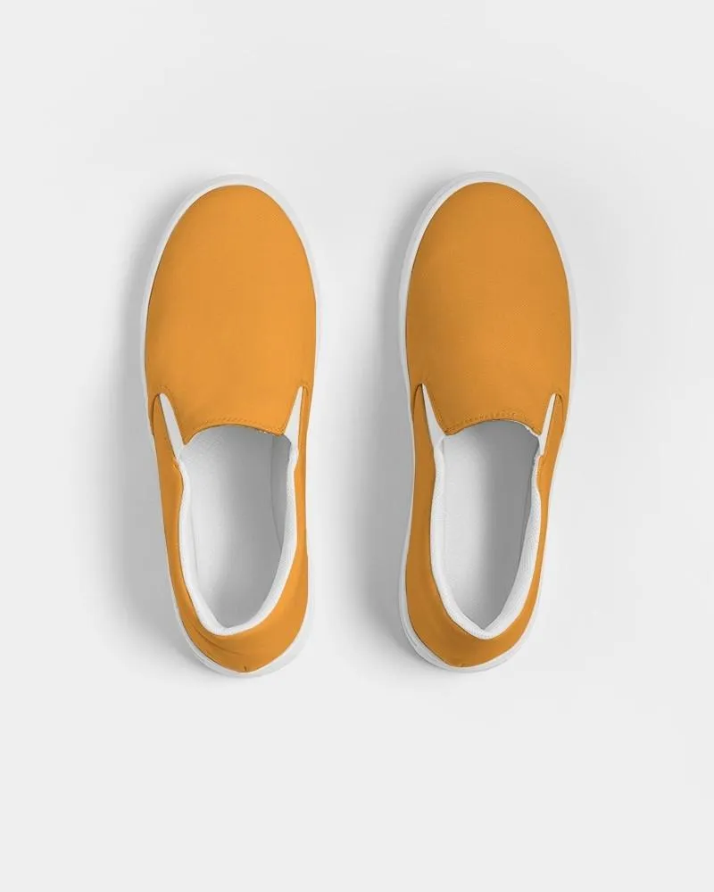 Bright Orange Slip-On Canvas Sneakers | Men's | Bright Pure Orange | C0M50Y100K0