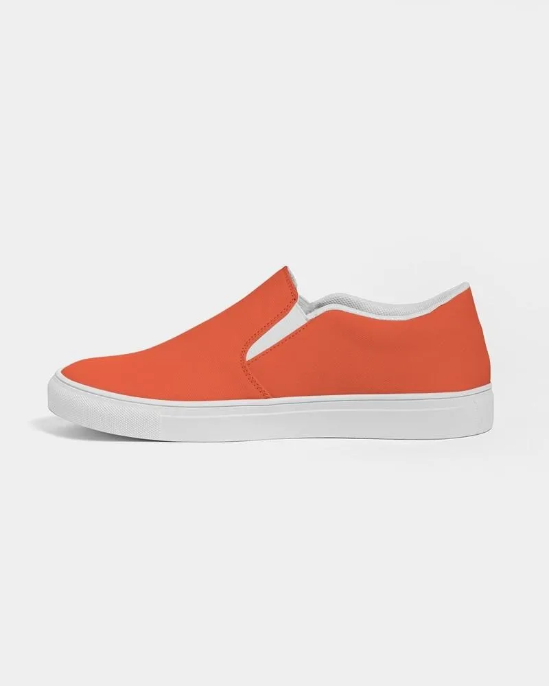 Bright Red Orange Slip-On Canvas Sneakers | Women's | Bright Pure Red Orange | C0M88Y100K0