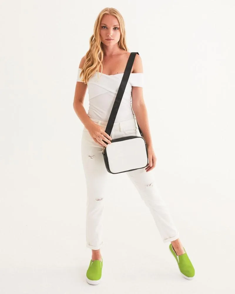 Bright Warm Green Slip-On Canvas Sneakers | Women's | Bright Pure Warm Green | C38M0Y100K0